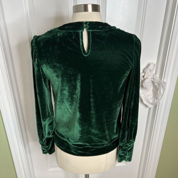 Anthropologie X BTFL-life  Velvet Pullover Cowl Neck Sweaters Forest Green S - Picture 8 of 11